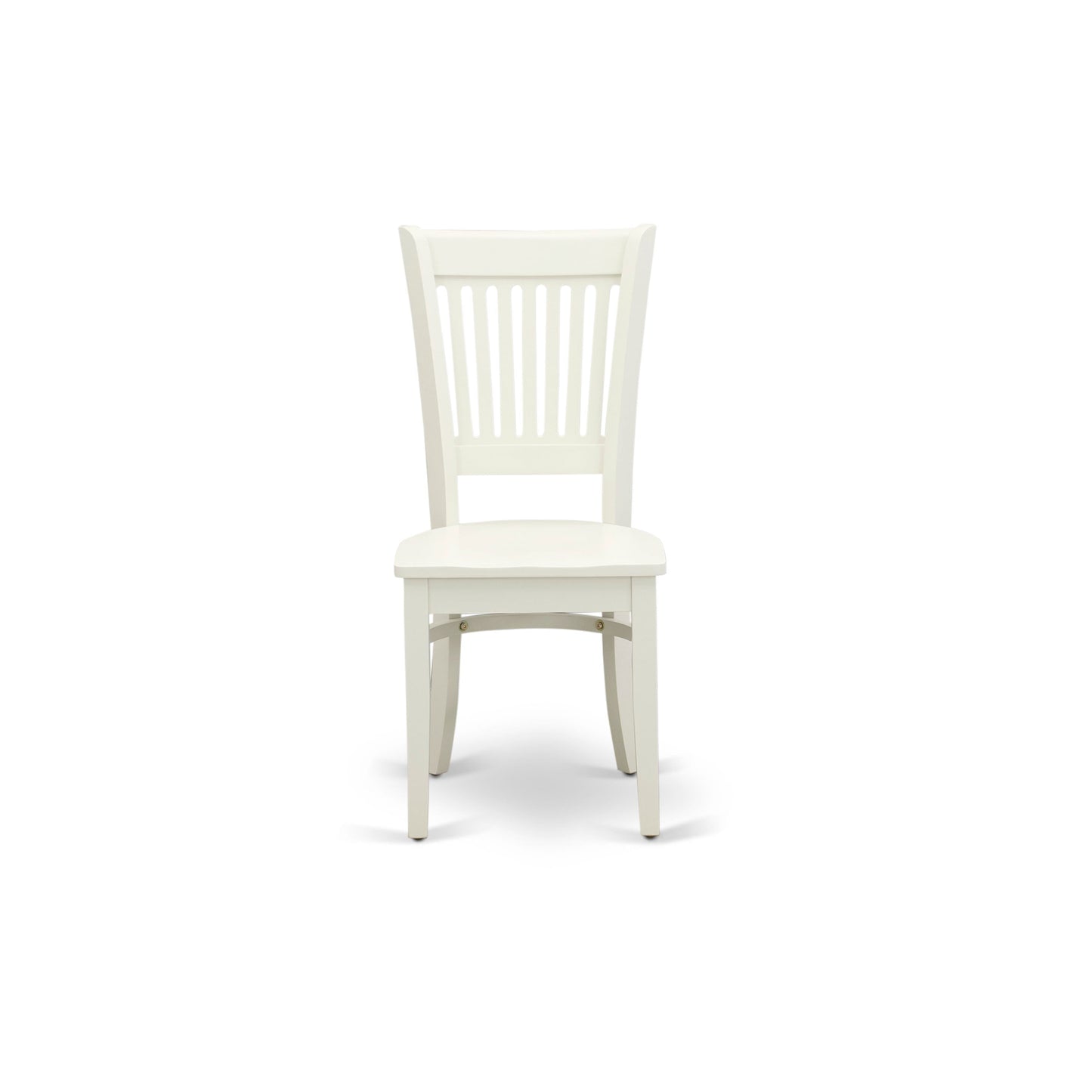 EAST WEST FURNITURE - AVVA5-LWH-W - 5-Piece Modern Dining Set- 4 Mid Century Chair with Wooden Seat and Slatted Chair Back - Removable leaf Oval Dining Table - linen white Finish