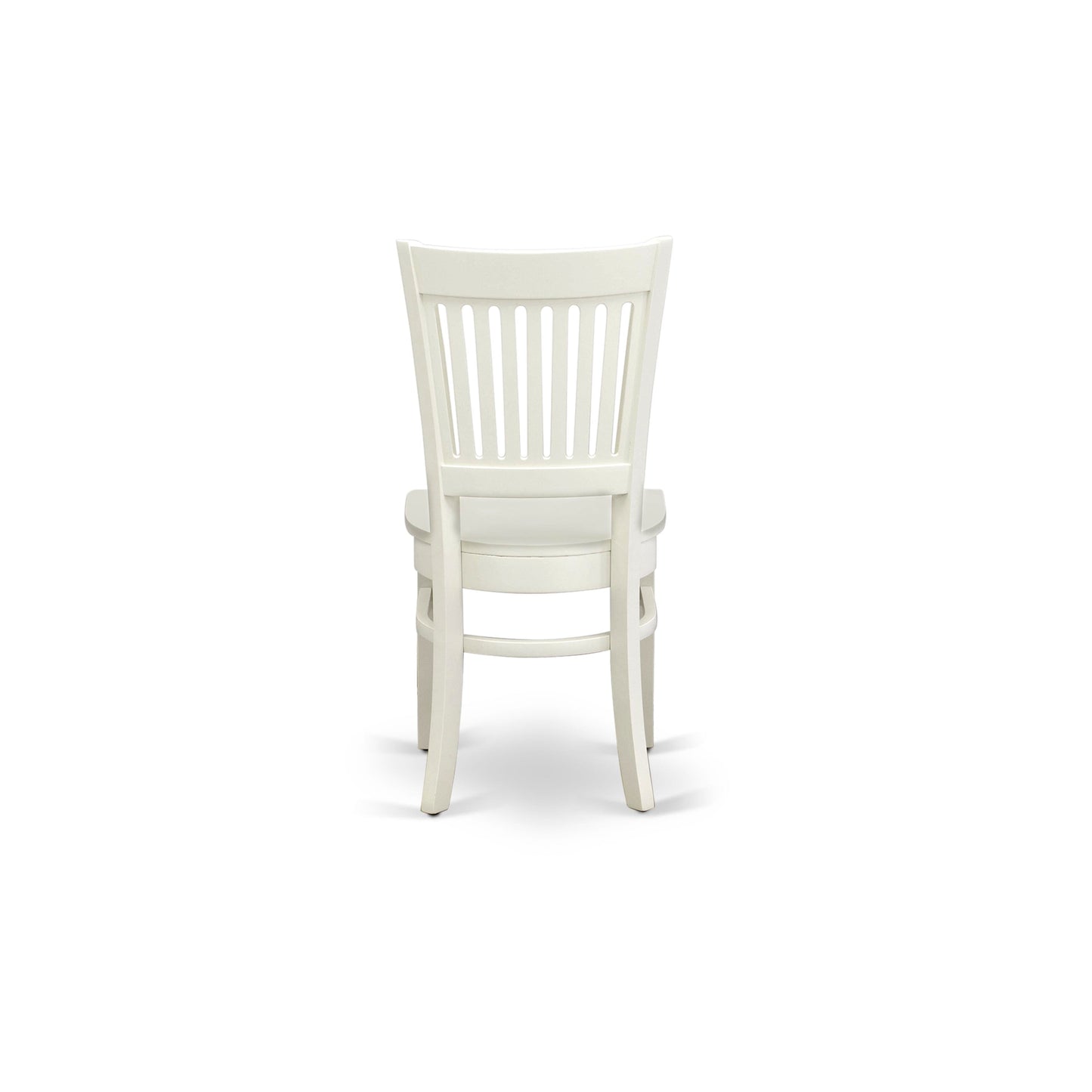 EAST WEST FURNITURE - AVVA5-LWH-W - 5-Piece Modern Dining Set- 4 Mid Century Chair with Wooden Seat and Slatted Chair Back - Removable leaf Oval Dining Table - linen white Finish