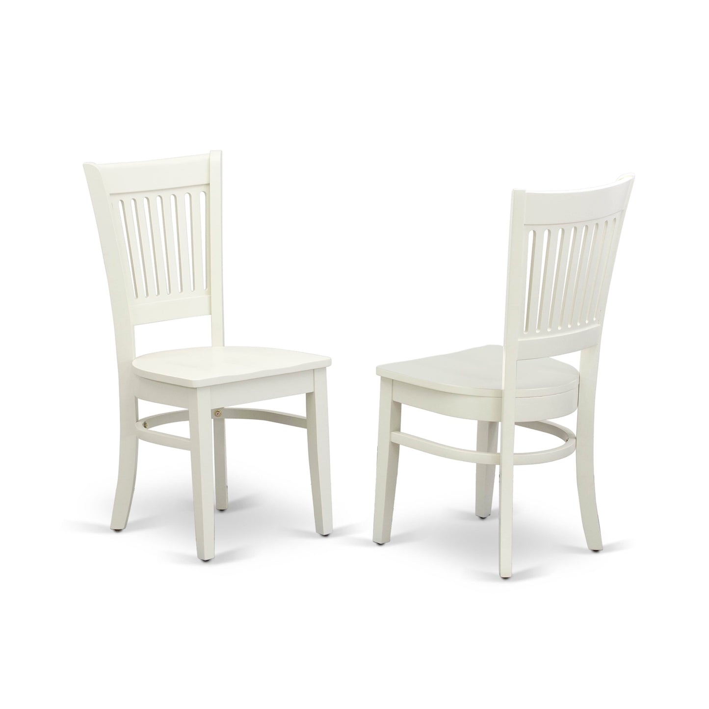 EAST WEST FURNITURE - AVVA5-LWH-W - 5-Piece Modern Dining Set- 4 Mid Century Chair with Wooden Seat and Slatted Chair Back - Removable leaf Oval Dining Table - linen white Finish