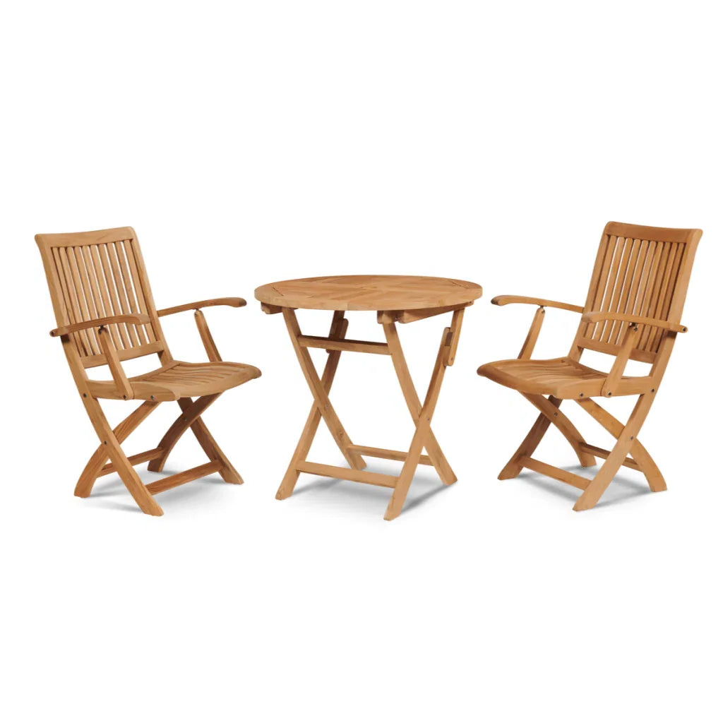Valencia Teak Oudoor Round Bistro Set 3PC