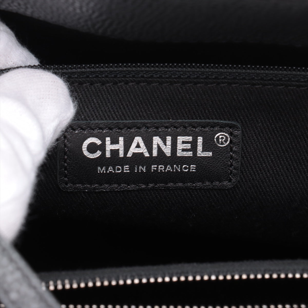 Chanel Coco Mark Caviar Skin Chain Tote Bag Black Gunmetal Fittings 22140581 #2437