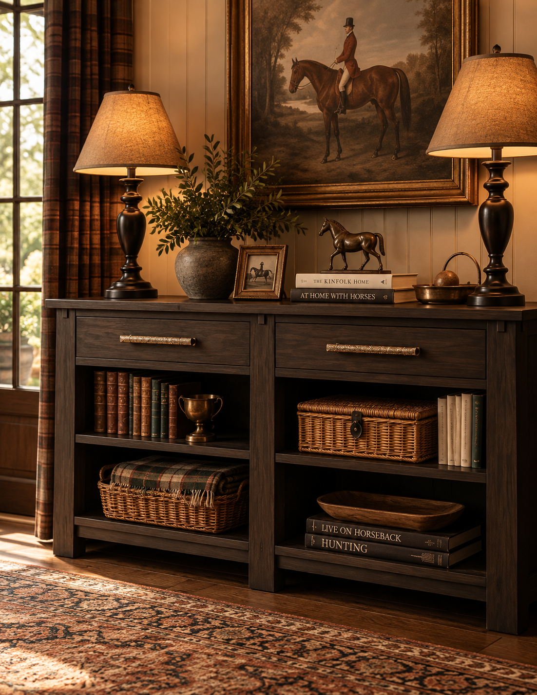 Ashford Rustic Oak Sideboard – Coffee Bean Finish Mission Buffet Cabinet