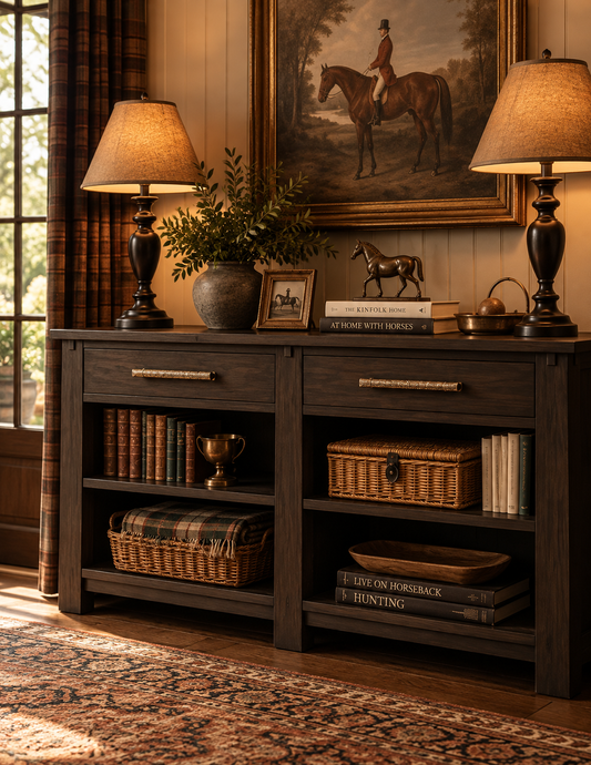 Ashford Rustic Oak Sideboard – Coffee Bean Finish Mission Buffet Cabinet