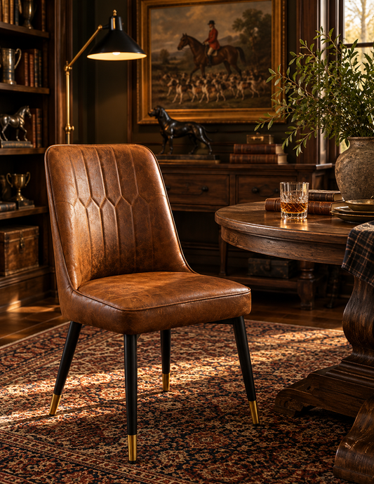 The Heritage Striped Suede Dining Chair — Set of 2