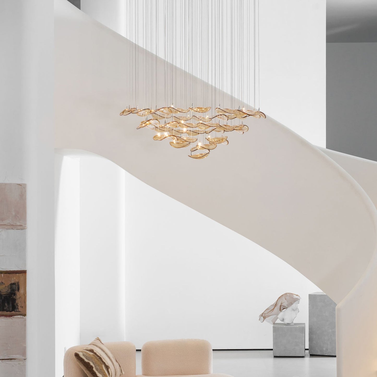 DIY Floating Leaf Chandelier
