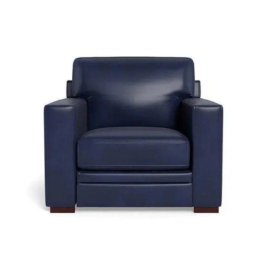 Waverly Leather Track Arms Club Chair