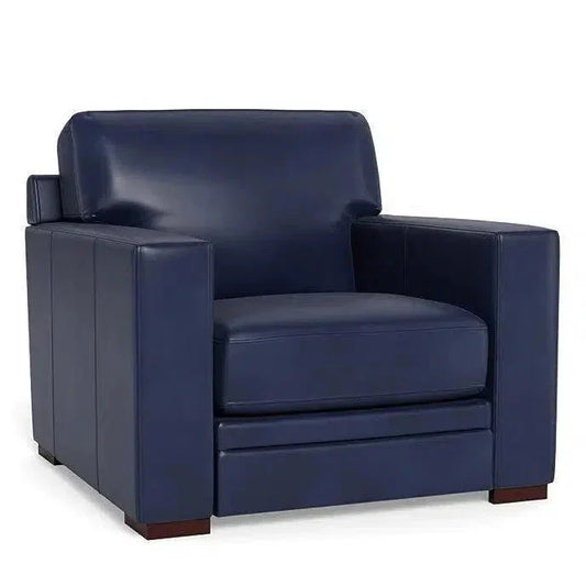 Waverly Leather Track Arms Club Chair
