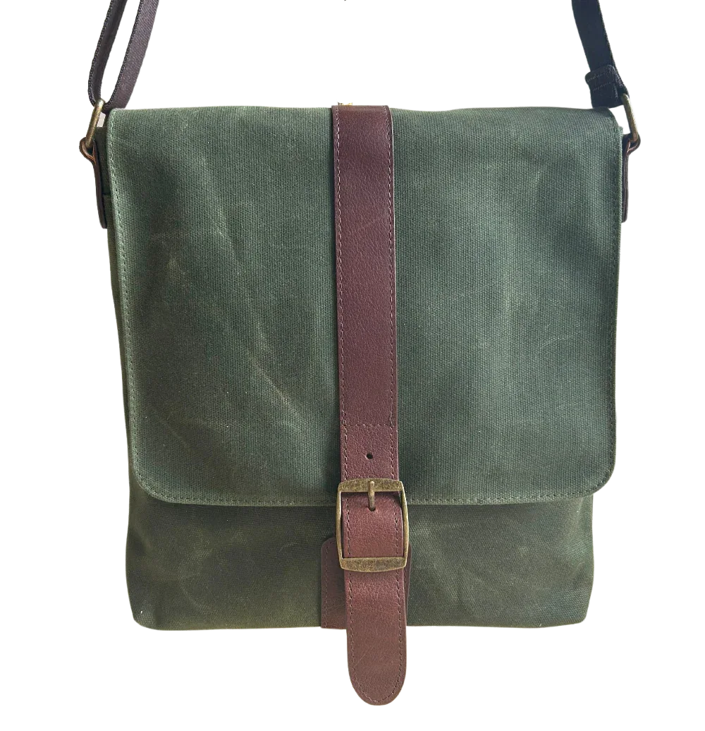 Maxwell Waxed Canvas Messenger Bag -Compact