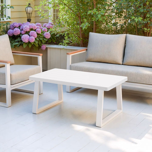 The Welt White Aluminum Modern Outdoor Coffee Table