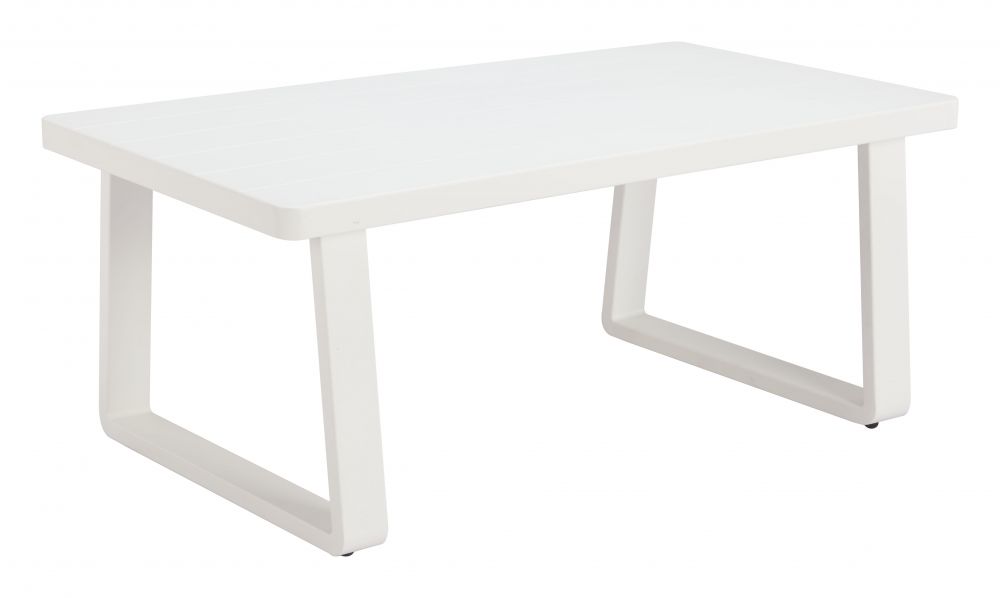The Welt White Aluminum Modern Outdoor Coffee Table