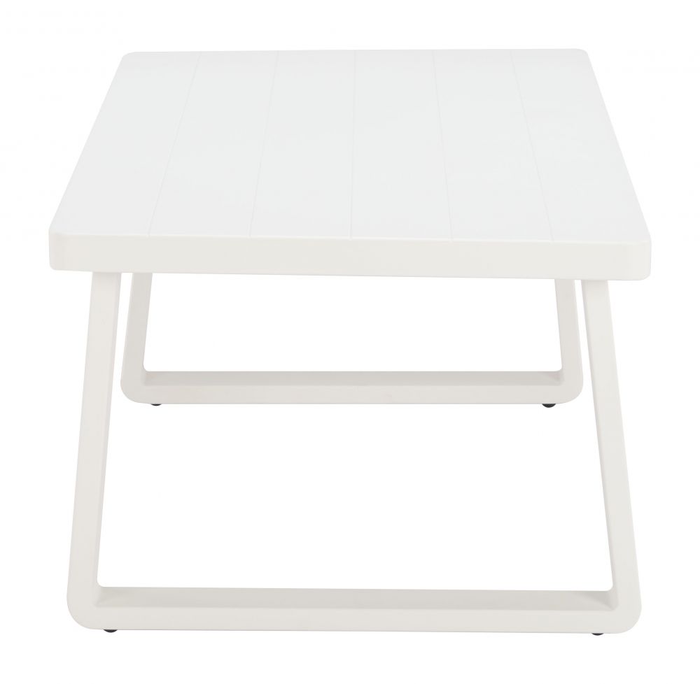 The Welt White Aluminum Modern Outdoor Coffee Table