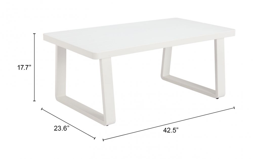 The Welt White Aluminum Modern Outdoor Coffee Table