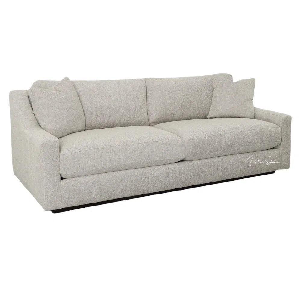 White Clay  Grain Leather Sofa - Made America