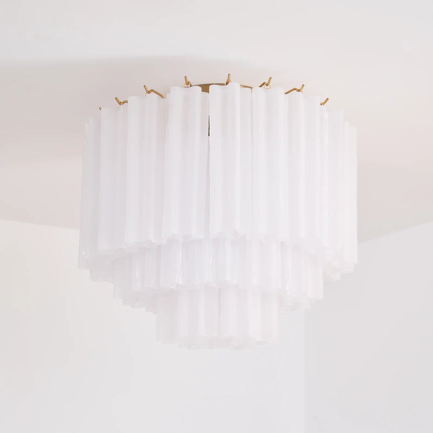 White Glass Tube Murano Ceiling Lamp