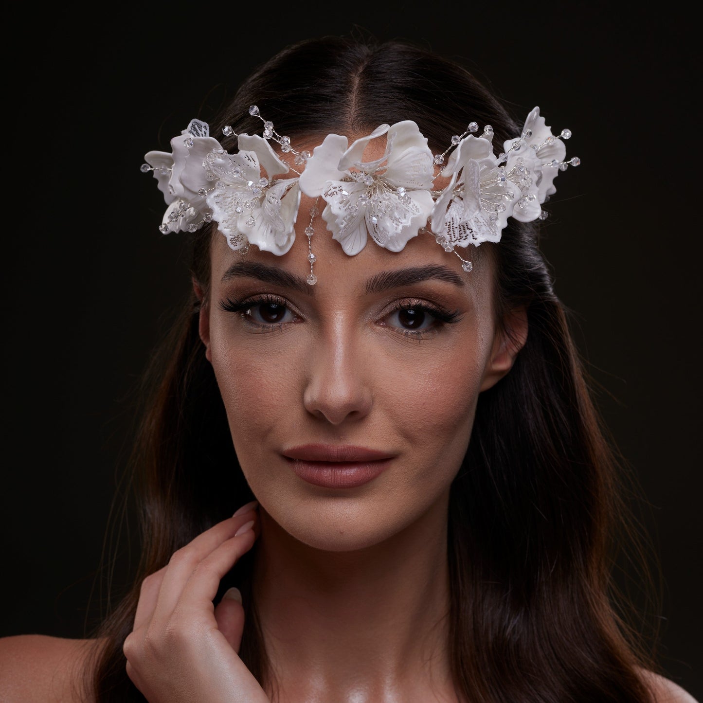 White Orchid Hair Vine