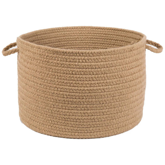 Wool Solids Flat Braid Handmade Basket