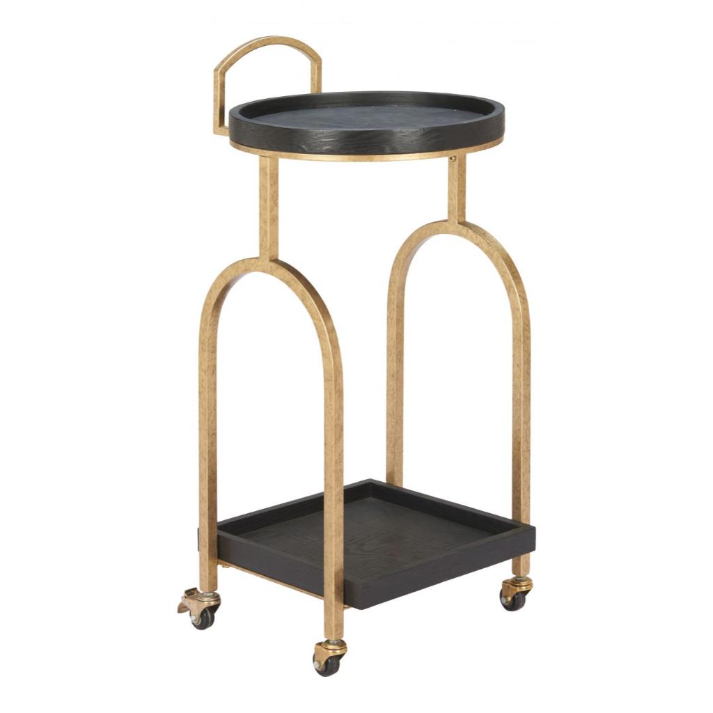 Zukei Wood Top Black Bar Cart