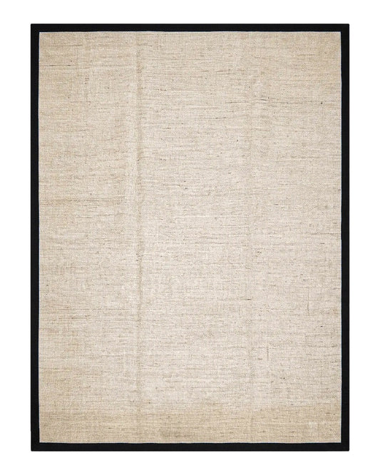 Jute Rug 8x10, Natural Jute Fiber Area Rug, Natural Sisal Area Rug with Black Border, 8x10 Carpet, Solid Jute Rug 8 x 10, Farmhouse Rug
