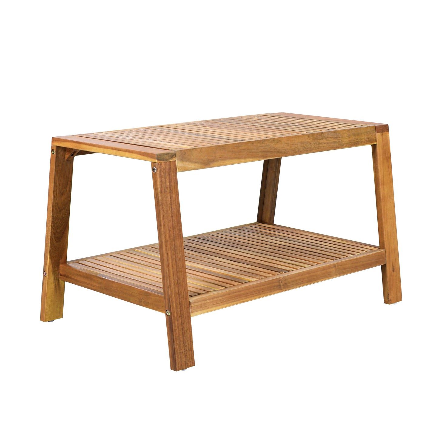 Outdoor Patio Set Modern Teak Acacia Wood with Beige Cushions