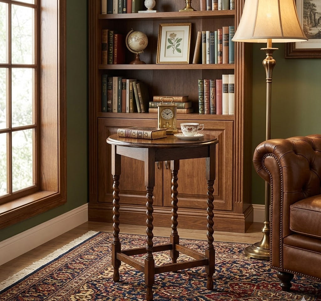 Heritage Barley Twist Solid Oak Side Table
