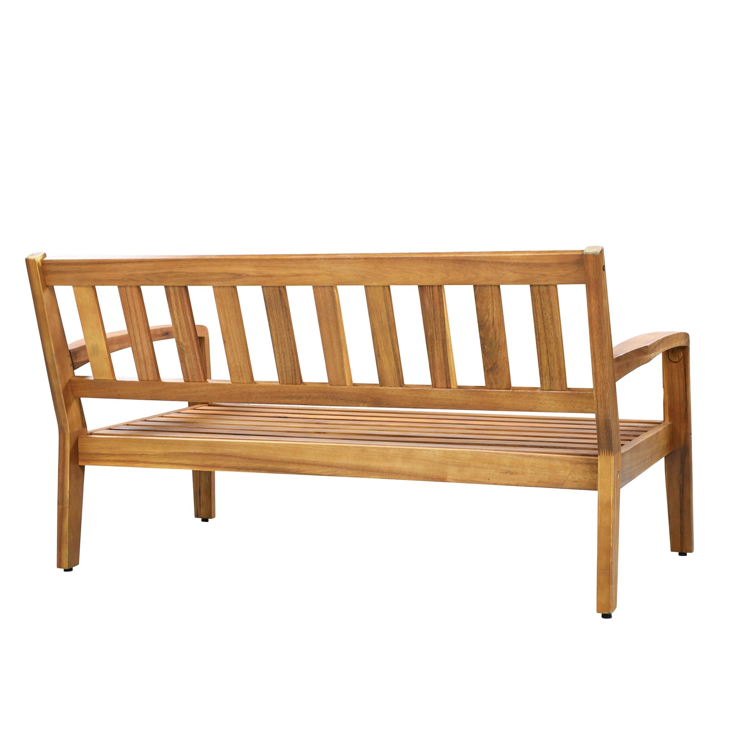 Outdoor Patio Set Modern Teak Acacia Wood with Beige Cushions