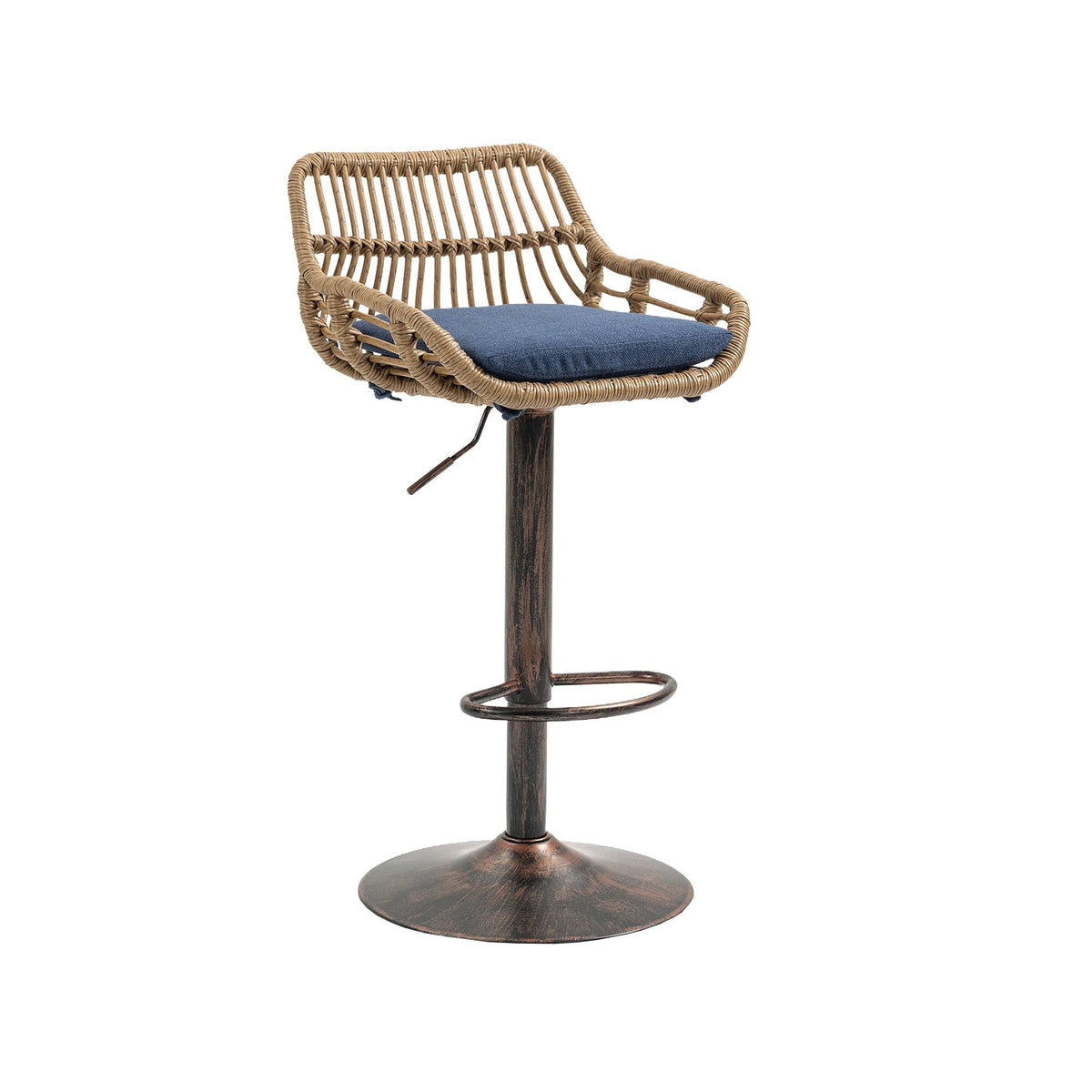 The Harbor Bar Adjustable Linen Swivel Stools — Set of 2