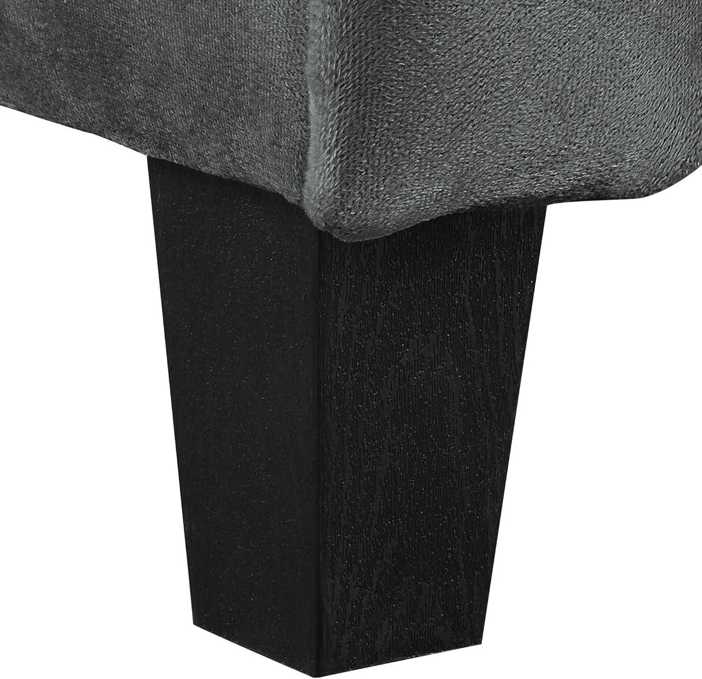Harrington Grey Sofa Button Tufted Rolled Arm With Plush Cushions