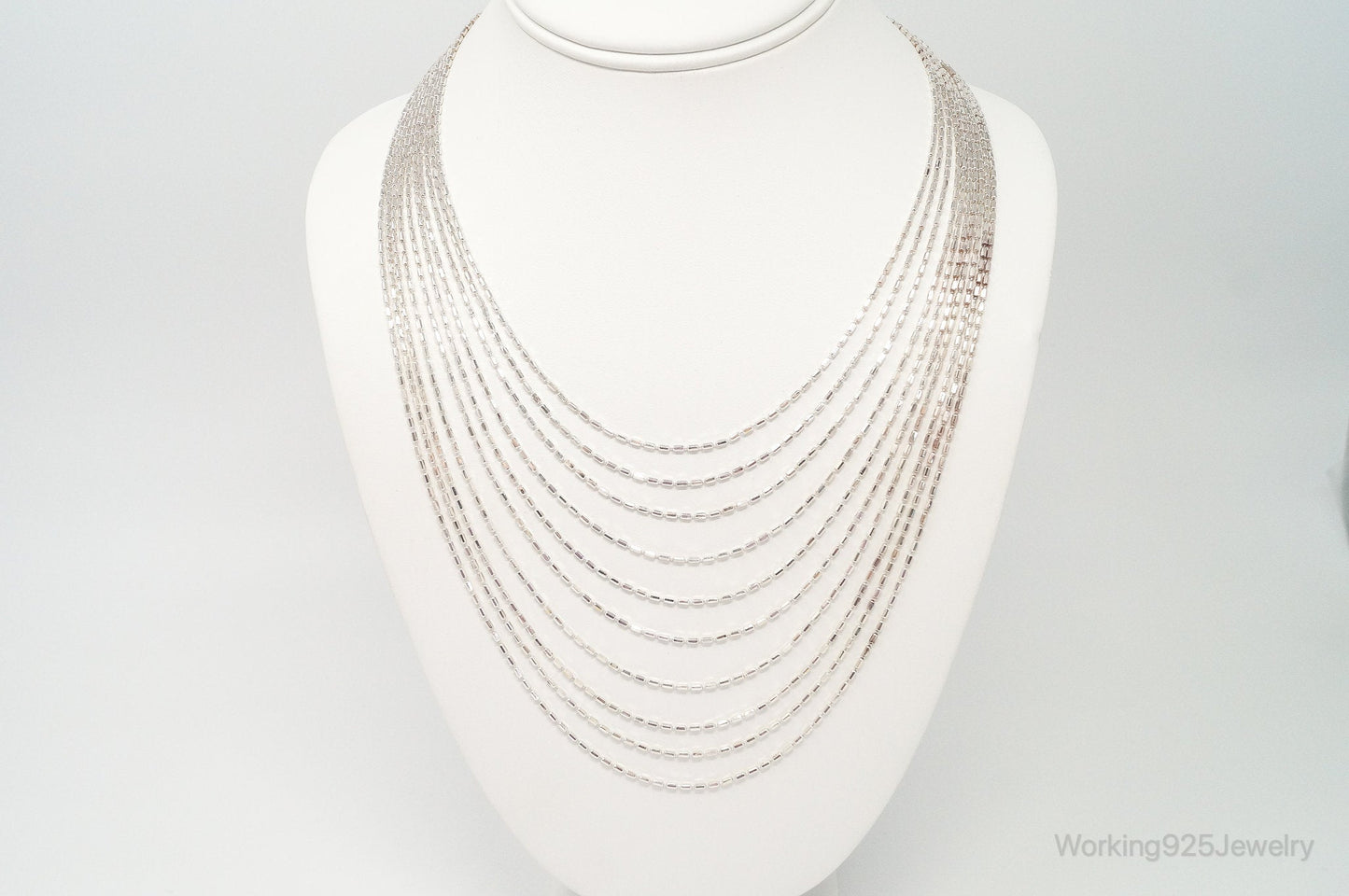 Vintage Italian Designer High Fashion Chain Sterling Silver Necklace