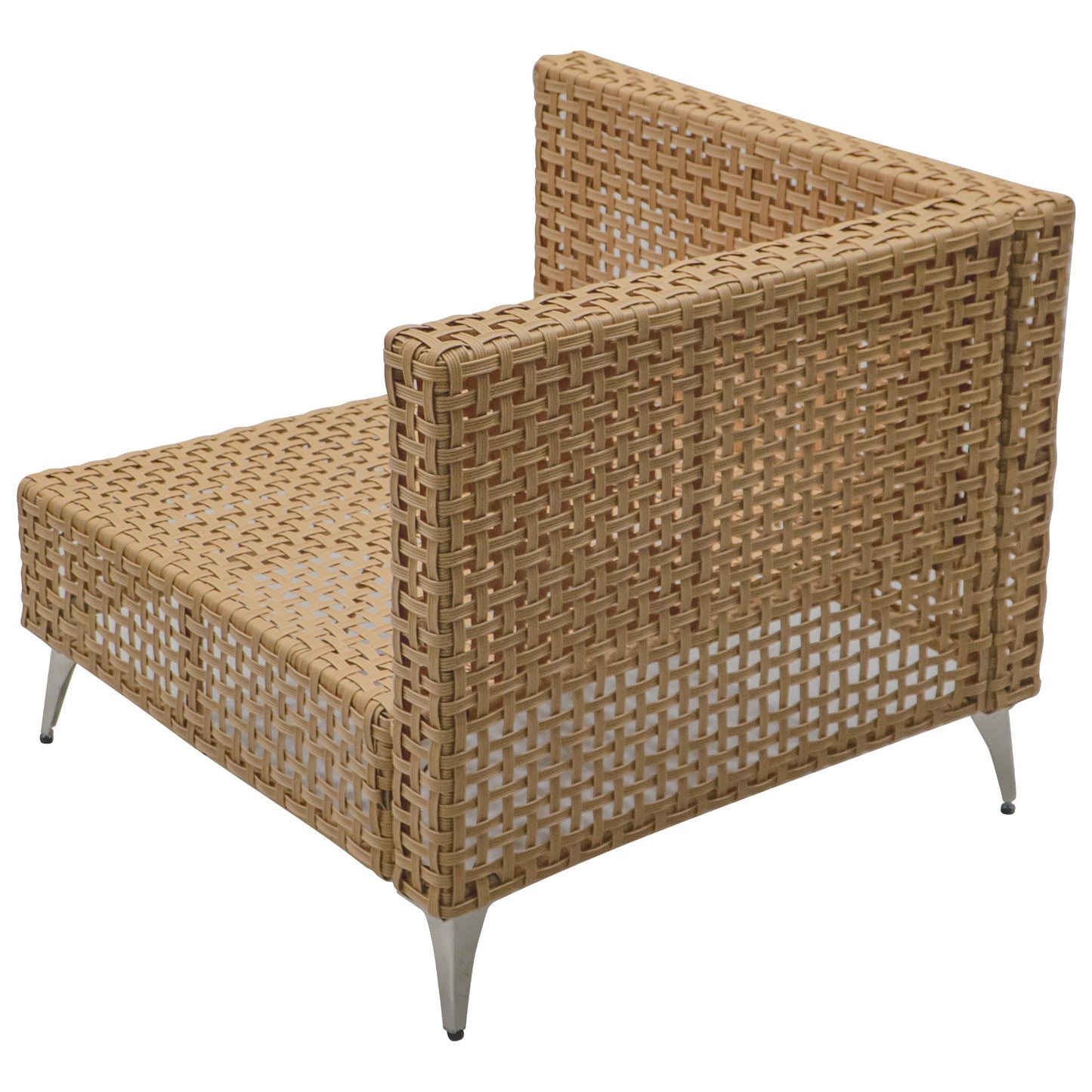 Patio Set Wicker Sectional with Water Resistant Beige Cushions and Coffee Table