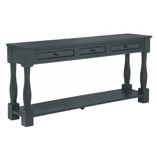 Long Console Table With Drawers And Shelf