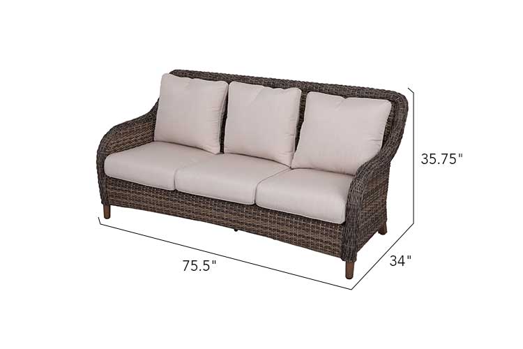 The Mitchell 4-Piece Wicker Outdoor Luxury Sofa Set with Swivel Rocking Chairs