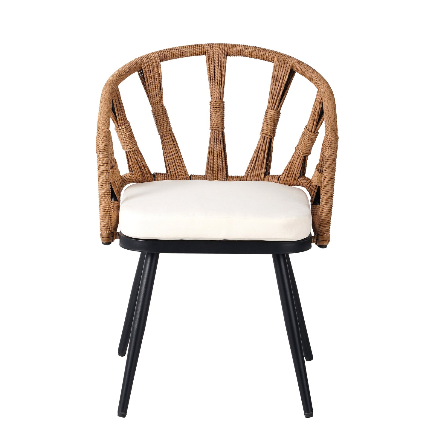 Outdoor Set Contemporary Pe Rattan Chairs and Plastic Wood Table