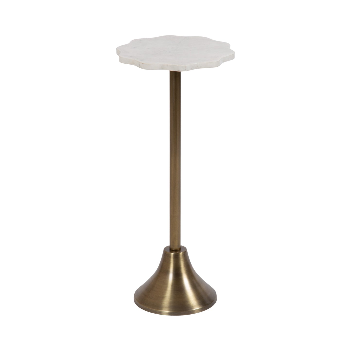 Sanzo Scalloped Marble and Metal Table