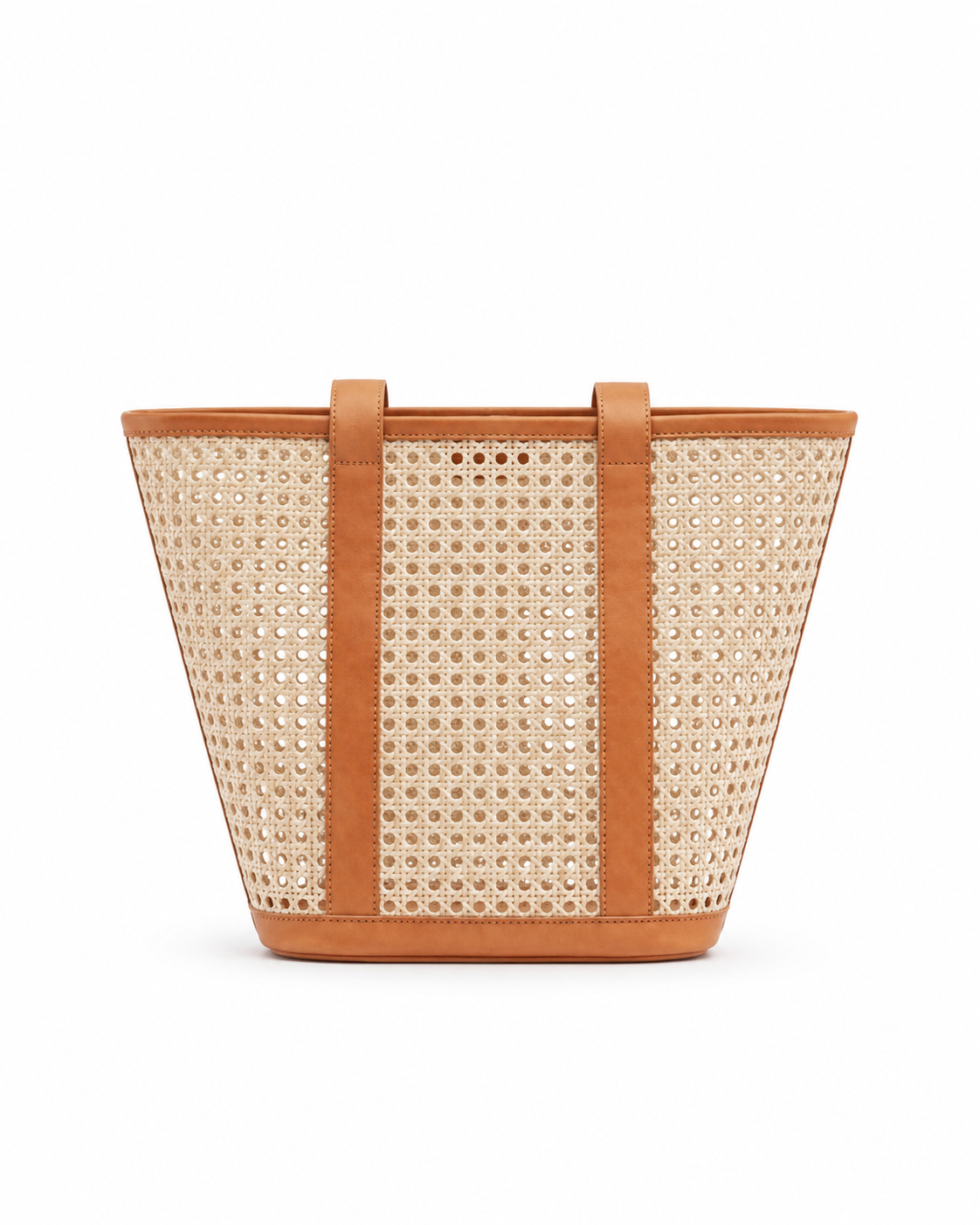 Raja Leather and Cane Carryall Bag
