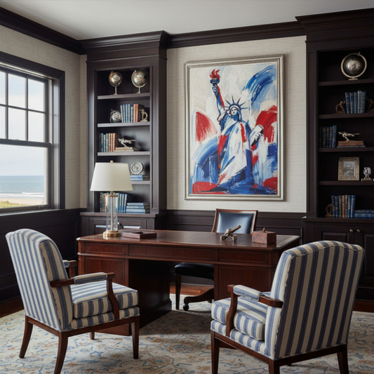 Liberty Brushstroke Statue of Liberty Original Patriotic Art Print on Canvas 40x60 | Vivian Hill, Bay & Bridle