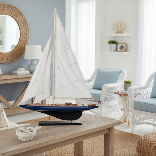 Wooden Velsheda Model Sailboat Decoration 35""