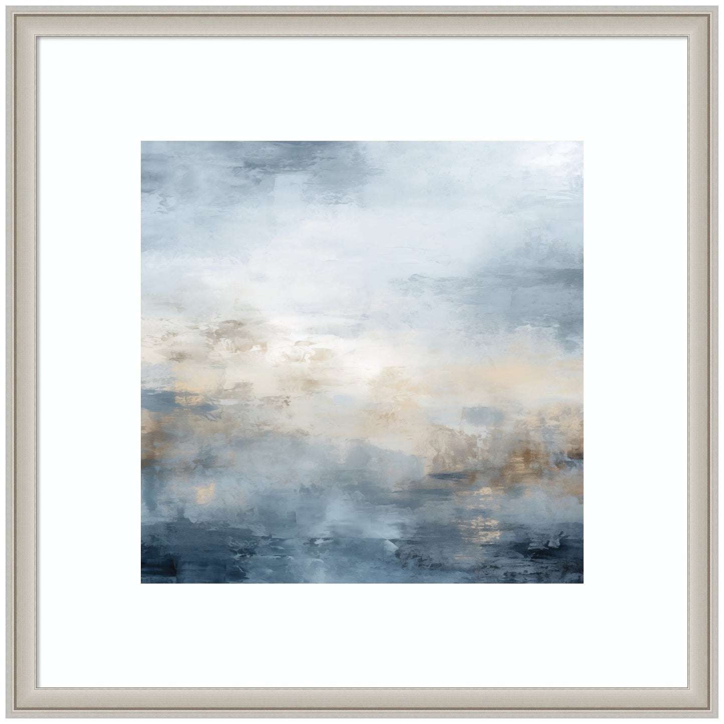 Tonal Abstract Oceanic Nautical Serenity Blue by The Creative Bunch Studio Framed Wall Art Print