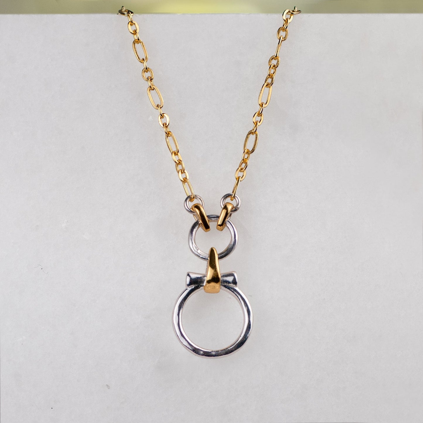 Aikon - Two Tone Equestrian Horse Bit Necklace