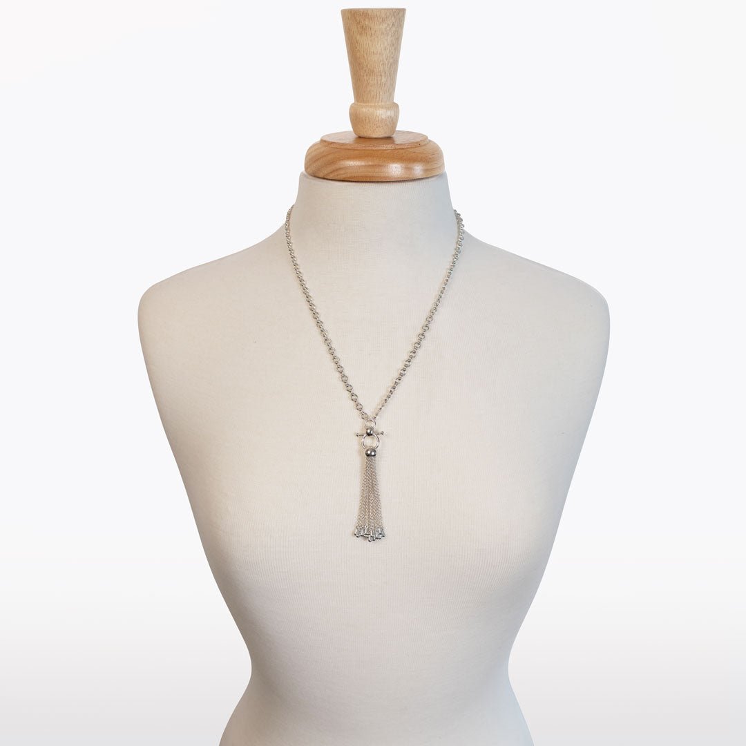 Aria - Chain Tassel Equestrian Horse Bit Necklace in Silver