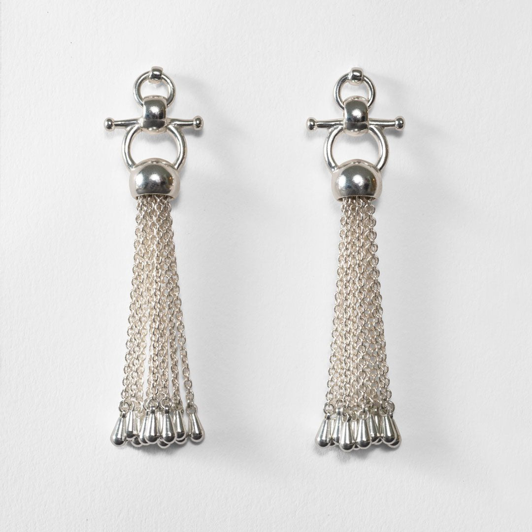 Aria - Chain Tassel Equestrian Horse Bit Necklace in Silver