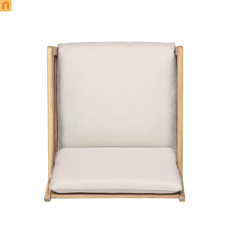Armchair Outdoor Acacia Wood Cushioned Set of 2 Light Teak Finish
