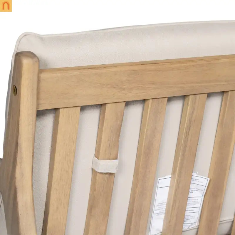 Armchair Outdoor Acacia Wood Cushioned Set of 2 Light Teak Finish