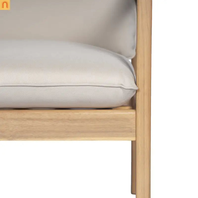 Armchair Outdoor Acacia Wood Cushioned Set of 2 Light Teak Finish