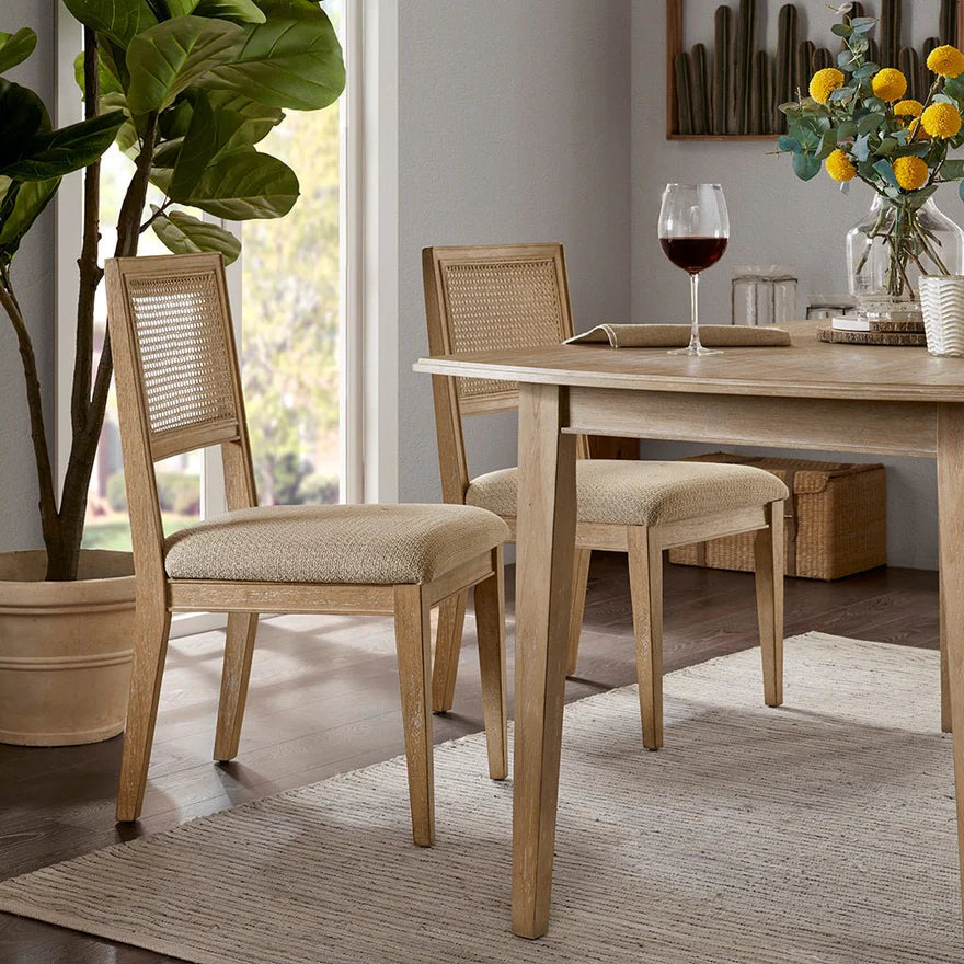 Ashbourne Cane Back Upholstered Dining Chair (Set of 2)