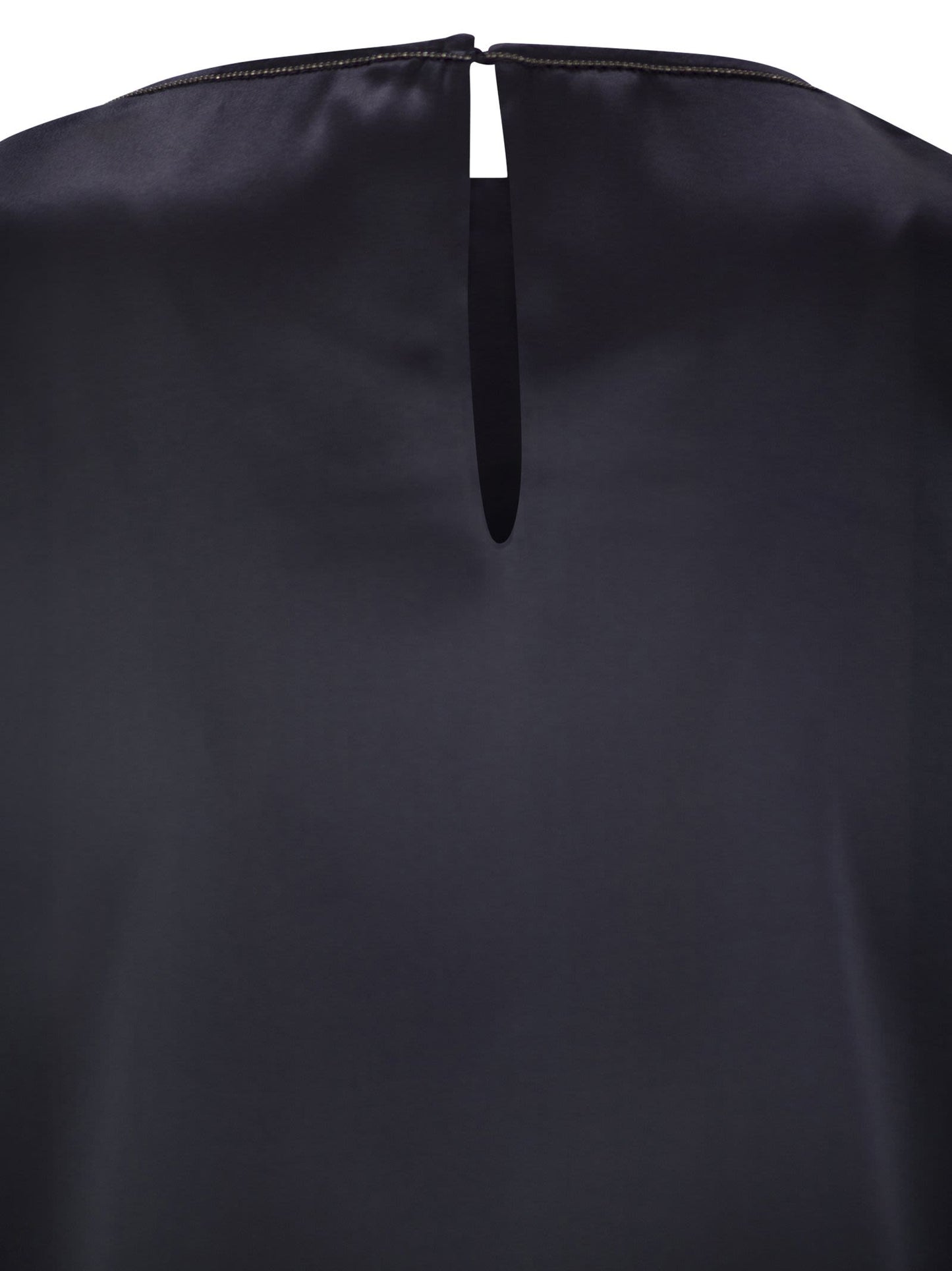 Brunello Cucinelli Women Stretch Silk Satin Top With Jewellery
