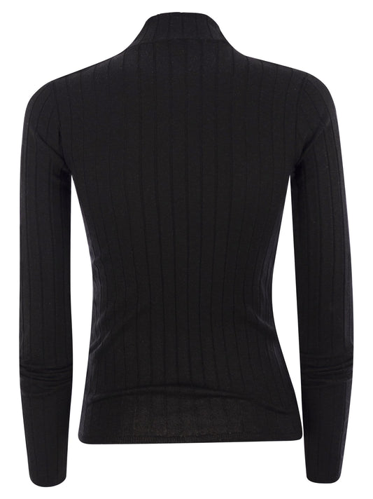 Brunello Cucinelli Women Lightweight Cashmere And Silk Broad Rib Sweater
