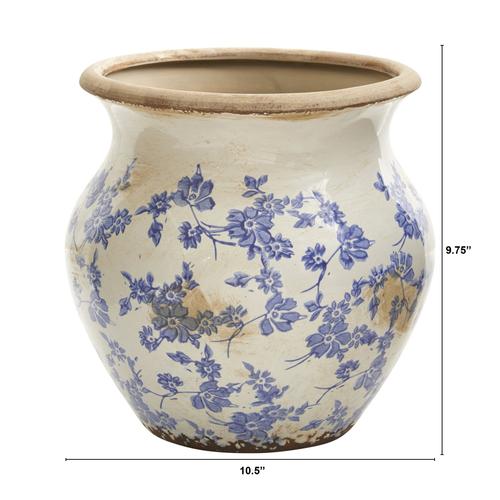 The Montalcino Blue Scroll Ceramic Urn
