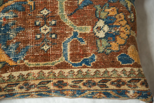 Antique Ziegler Mahal Rug Fragment Pillow