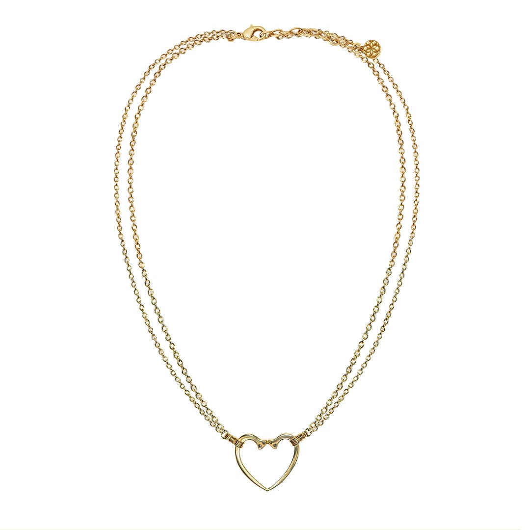 Ava - Equestrian Horseshoe Nail Heart Necklace in Gold