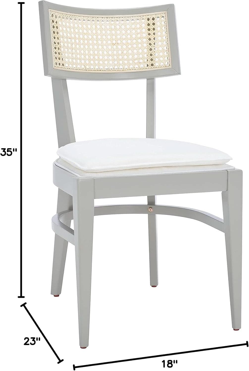 Ashford Cane Back Dining Chair – Coastal Grey Oak Dining Chair with Upholstered Seat